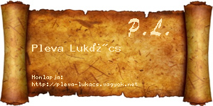 Pleva Lukács névjegykártya