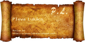 Pleva Lukács névjegykártya